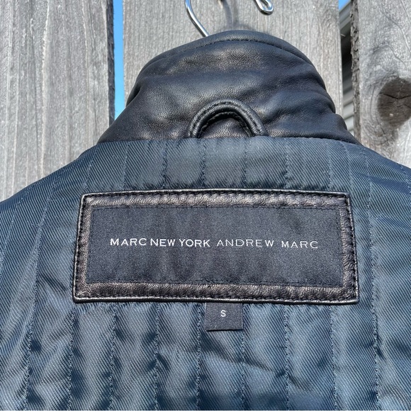 Andrew Marc New York Genuine Leather Moto Cafe Racer Jacket - Picture 8 of 12
